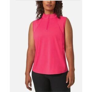 NEW Mondetta Women's S Active Tank Top Half-Zip Sleeveless Pink